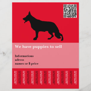 Prospectus 21,6 Cm X 24,94 Cm Chien de berger rouge noir minimal personnalisé