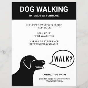 Prospectus 21,6 Cm X 24,94 Cm Chien disant Promenade ? - Promeneur de chien noir