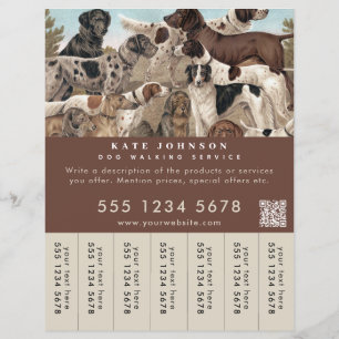 Prospectus 21,6 Cm X 24,94 Cm Chien Walker Animaux assis Soins aux animaux Étiqu