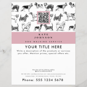 Prospectus 21,6 Cm X 24,94 Cm Chien Walker Grooming Chien Trainer Groomer Entrep