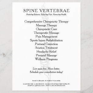 Prospectus 21,6 Cm X 24,94 Cm Chiropraticien médecin agréé