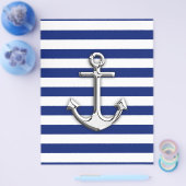 Prospectus 21,6 Cm X 24,94 Cm Chrome Anchor on Navy Stripes (Simple)