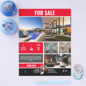 Prospectus 21,6 Cm X 24,94 Cm Circulaire - À Vendre - Rouge Moderne (Simple)