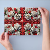 Prospectus 21,6 Cm X 24,94 Cm Circulaire avec Design Rose anglais (main)