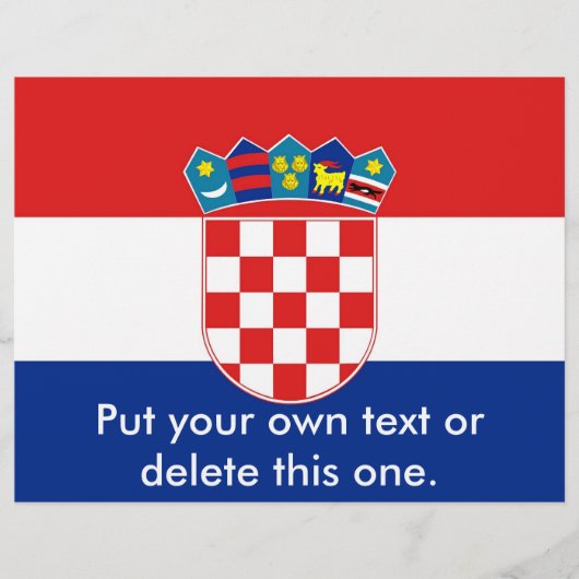 Prospectus 21,6 Cm X 24,94 Cm Circulaire avec drapeau de Croatie (Devant)