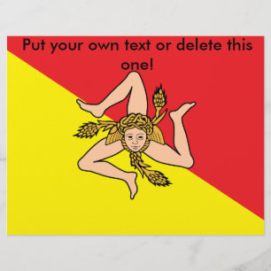 Prospectus 21,6 Cm X 24,94 Cm Circulaire avec Drapeau de Sicile, Italie