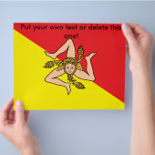 Prospectus 21,6 Cm X 24,94 Cm Circulaire avec Drapeau de Sicile, Italie (main)