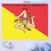 Prospectus 21,6 Cm X 24,94 Cm Circulaire avec Drapeau de Sicile, Italie (Simple)