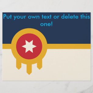 Prospectus 21,6 Cm X 24,94 Cm Circulaire avec drapeau de Tulsa, Oklahoma