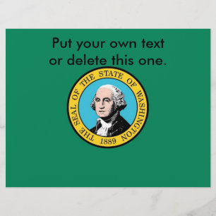 Prospectus 21,6 Cm X 24,94 Cm Circulaire avec drapeau de Washington, États-Unis