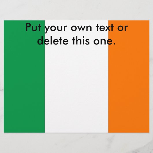 Prospectus 21,6 Cm X 24,94 Cm Circulaire avec drapeau d'Irlande (Devant)