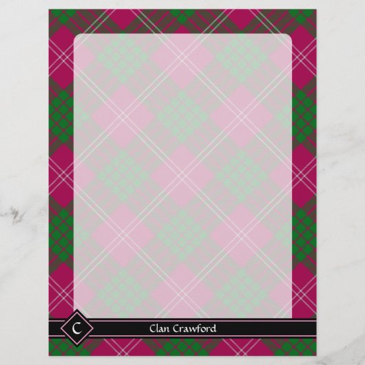 Prospectus 21,6 Cm X 24,94 Cm Circulaire Clan Crawford Tartan (Devant)