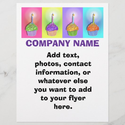 Prospectus 21,6 Cm X 24,94 Cm Circulaire - Cupcakes d'anniversaire (Devant)