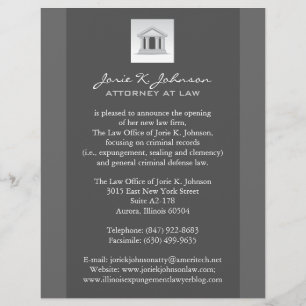 Prospectus 21,6 Cm X 24,94 Cm Circulaire de Faire-part du cabinet d'avocats