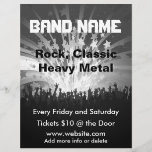 Prospectus 21,6 Cm X 24,94 Cm Circulaire de musique de groupe