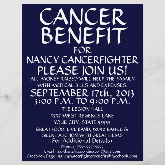 Prospectus 21,6 Cm X 24,94 Cm Circulaire de prestations pour cancer générique (Devant)