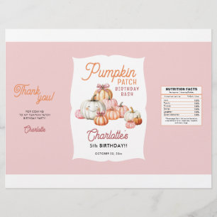 Prospectus 21,6 Cm X 24,94 Cm Citrouille fille Patch Anniversaire Fête Chip Wrap