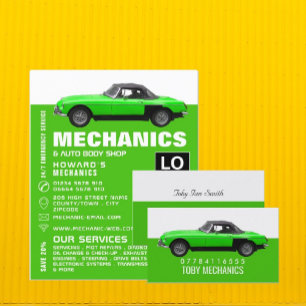 Prospectus 21,6 Cm X 24,94 Cm Classic Car, Auto Mechanic & Repairs Advertising