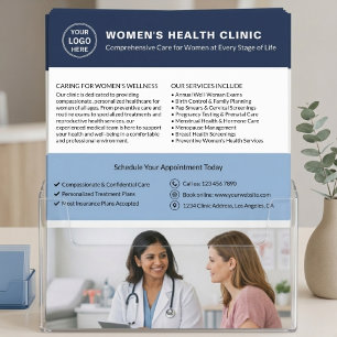 Prospectus 21,6 Cm X 24,94 Cm Clinique de santé pour femmes QR avec logo personn