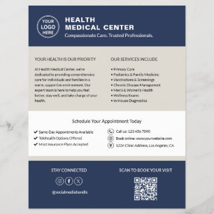 Prospectus 21,6 Cm X 24,94 Cm Clinique de soins médicaux Code QR personnalisé av
