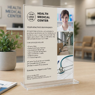 Prospectus 21,6 Cm X 24,94 Cm Clinique moderne Logo personnalisé de docteur en s