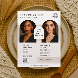 Prospectus 21,6 Cm X 24,94 Cm Code QR de photo d'affaires de salon Flyer marron