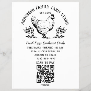 Prospectus 21,6 Cm X 24,94 Cm Code QR du Stand de la Ferme Familiale d'Œufs Frai