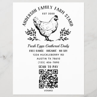 Prospectus 21,6 Cm X 24,94 Cm Code QR du Stand de la Ferme Familiale d'Œufs Frai