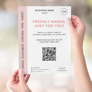 Prospectus 21,6 Cm X 24,94 Cm Code QR promotionnel pour boulangerie