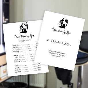 Prospectus 21,6 Cm X 24,94 Cm Coiffeur logo simple noir blanc menu service