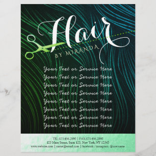 Prospectus 21,6 Cm X 24,94 Cm Coiffeuse Coiffeuse Beauté Green Ciseaux Or