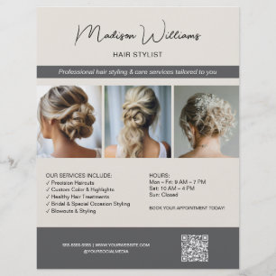 Prospectus 21,6 Cm X 24,94 Cm Coiffeuse Coiffeuse Salon 3 Photos Circulaire QR