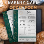 Prospectus 21,6 Cm X 24,94 Cm Commande de gâteau Boulangerie Petite entreprise M<br><div class="desc">Élevez votre entreprise de boulangerie avec notre modèle élégant et personnalisable, avec des icônes de boulangerie dorée sur un arrière - plan élégant vert foncé. Ce modèle vous aide à suivre et à gérer efficacement vos commandes de boulangerie, à estimer les modes de paiement (argent comptant ou électronique), à définir...</div>
