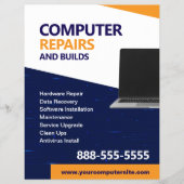 Prospectus 21,6 Cm X 24,94 Cm Computer Repairs and Maintenance Flyer Template (Devant)