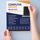 Prospectus 21,6 Cm X 24,94 Cm Computer Repairs with Tear Offs Flyer Template (main)