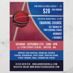 Prospectus 21,6 Cm X 24,94 Cm Conception de basket-ball, Cours d'entraînement de