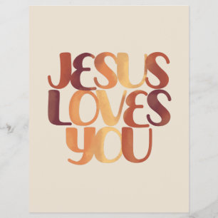 Prospectus 21,6 Cm X 24,94 Cm Conception de typographie chrétienne Jésus aime