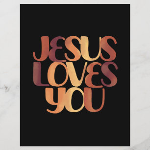 Prospectus 21,6 Cm X 24,94 Cm Conception de typographie chrétienne Jésus aime