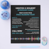 Prospectus 21,6 Cm X 24,94 Cm Conception d'ondes sonores, audiologiste, Clinique (Simple)