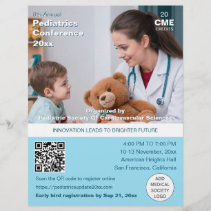 Prospectus 21,6 Cm X 24,94 Cm Conférence Médicale sur la pédiatrie