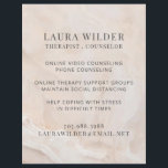 Prospectus 21,6 Cm X 24,94 Cm Conseiller Thérapiste En Ligne Ou Par Téléphone Ci<br><div class="desc">Un prospectus pour un thérapeute ou un conseiller spécialisé dans la thérapie pendant la distance sociale. Customisez le titre et le texte que vous utilisez. Joli arrière - plan abstrait serein. Promouvoir vos services de thérapie de distance sociale en ligne ou par téléphone.</div>