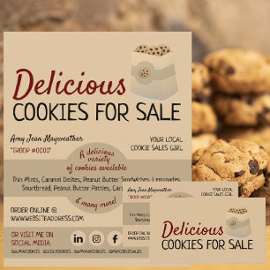 Prospectus 21,6 Cm X 24,94 Cm Cookies en Sac, Ventes de Cookies Collecte de fond