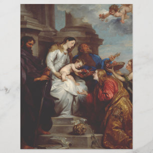 Prospectus 21,6 Cm X 24,94 Cm Coronation de Saint Rosalia par Anthony van Dyck