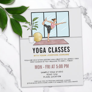 Prospectus 21,6 Cm X 24,94 Cm Cours de Yoga Pose de Danseuse Leçons de Professeu