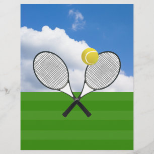 Prospectus 21,6 Cm X 24,94 Cm Court de tennis & RAQUETTES DE TENNIS