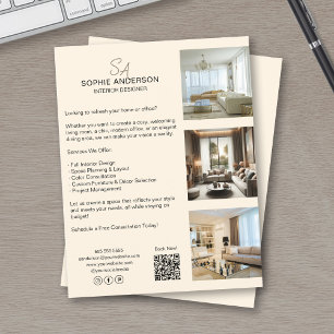 Prospectus 21,6 Cm X 24,94 Cm Crème professionnelle de photographie QR pour entr