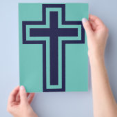 Prospectus 21,6 Cm X 24,94 Cm Croix chrétienne bleue différentes variantes (main)
