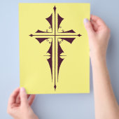 Prospectus 21,6 Cm X 24,94 Cm Croix chrétienne d'art pourpre royal (main)