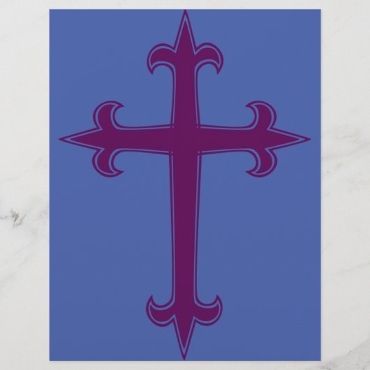 Prospectus 21,6 Cm X 24,94 Cm Croix chrétienne pourpre (Devant)