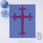 Prospectus 21,6 Cm X 24,94 Cm Croix chrétienne pourpre (Simple)